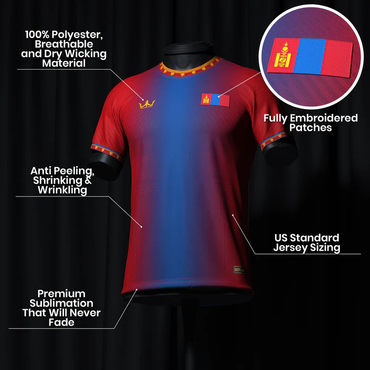 Mongolia Custom Football Jersey